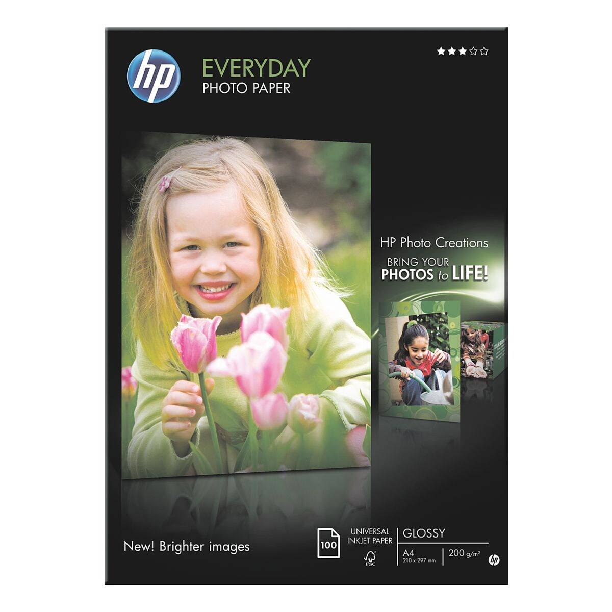 HP Fotopapier Everyday Q2510A DIN A4 200g weiß 100 Bl./Pack.-1