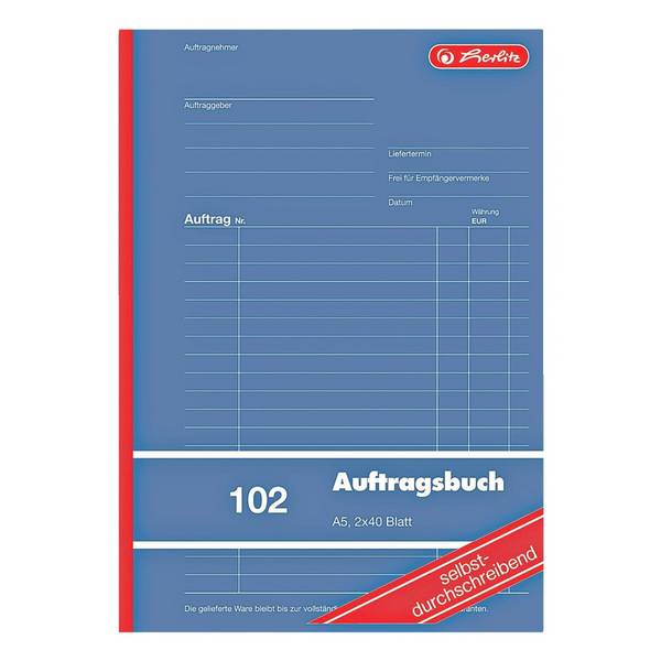 Herlitz Auftragsbuch »102«, A5 hoch