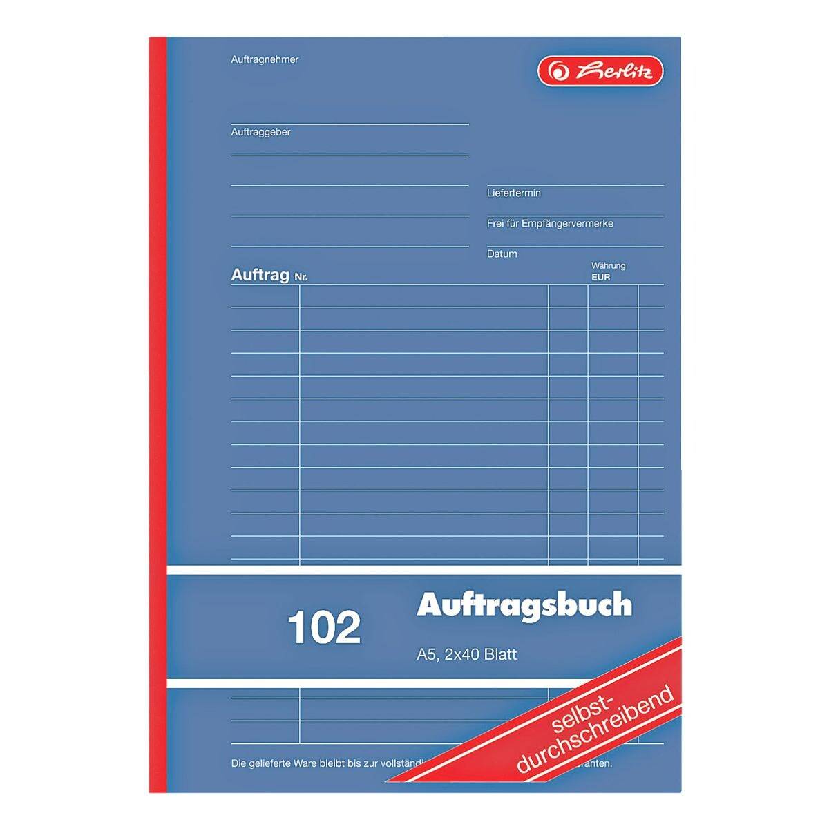 Herlitz Auftragsbuch »102«, A5 hoch-0