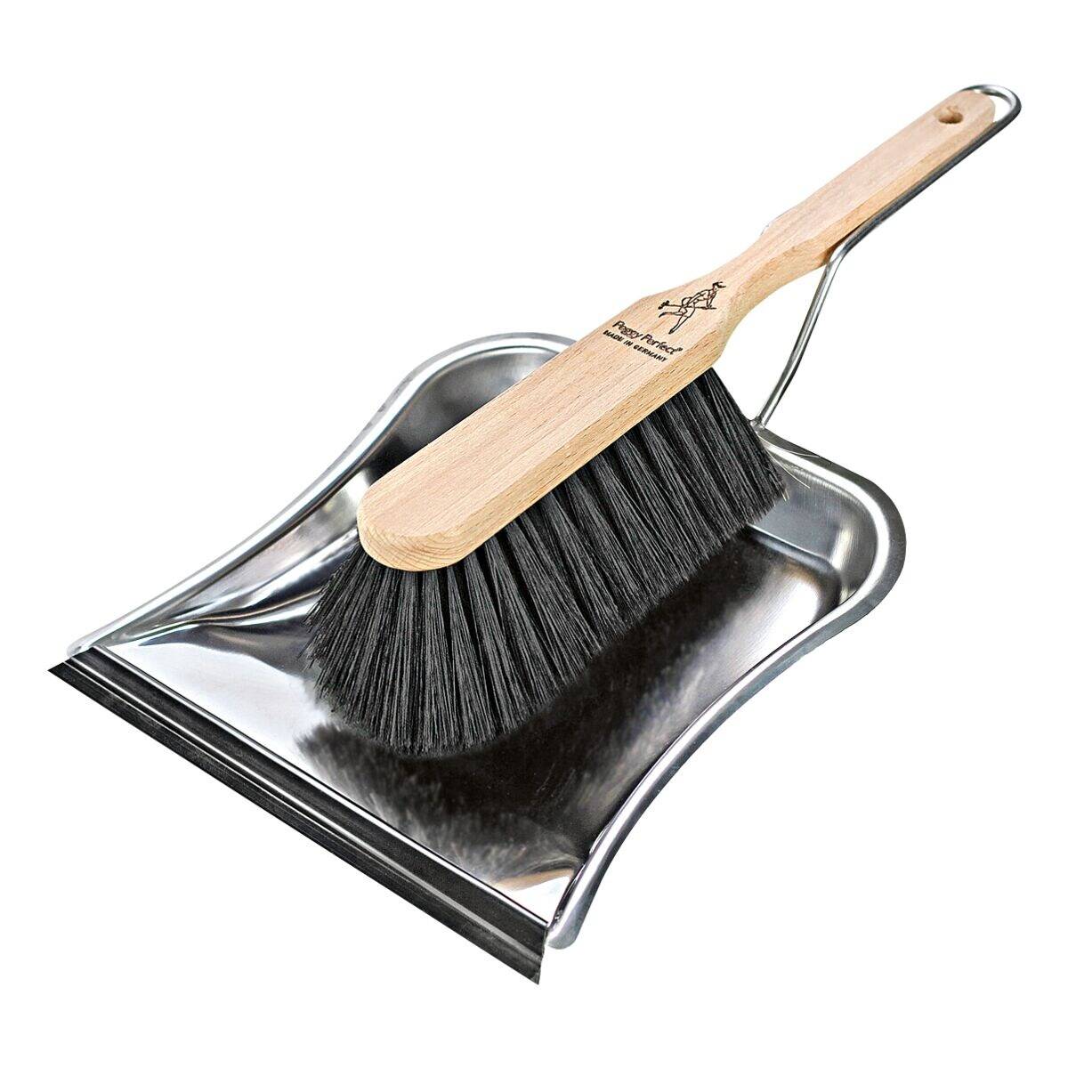 Peggy Perfect® Kehrgarnitur Edelstahl, Holz, Kunsthaar silber 3093-3