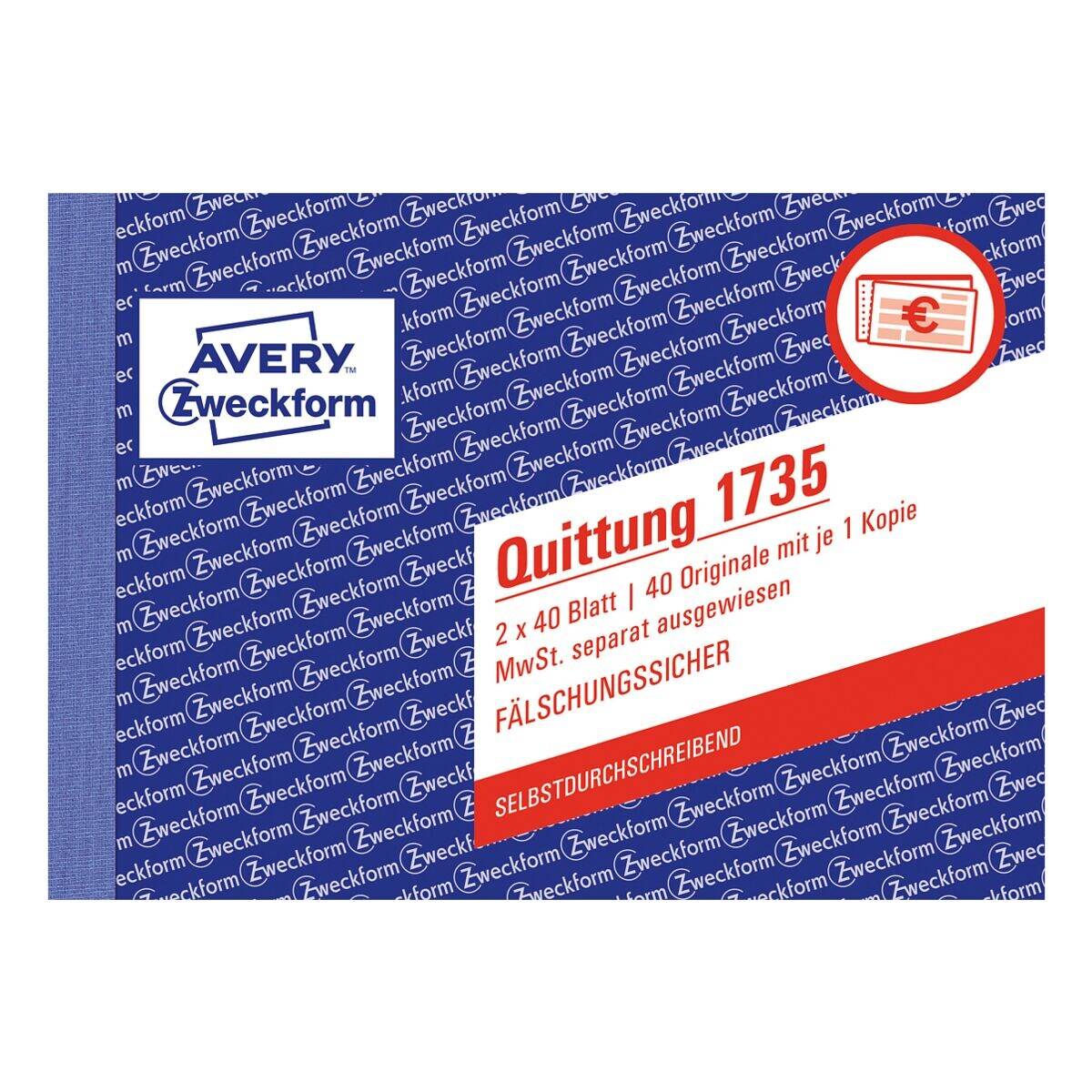 QUITTUNG A6 SD MWST 2X40 5X-1