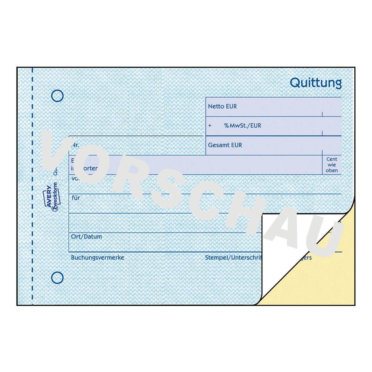 QUITTUNG A6 SD MWST 2X40 5X-2