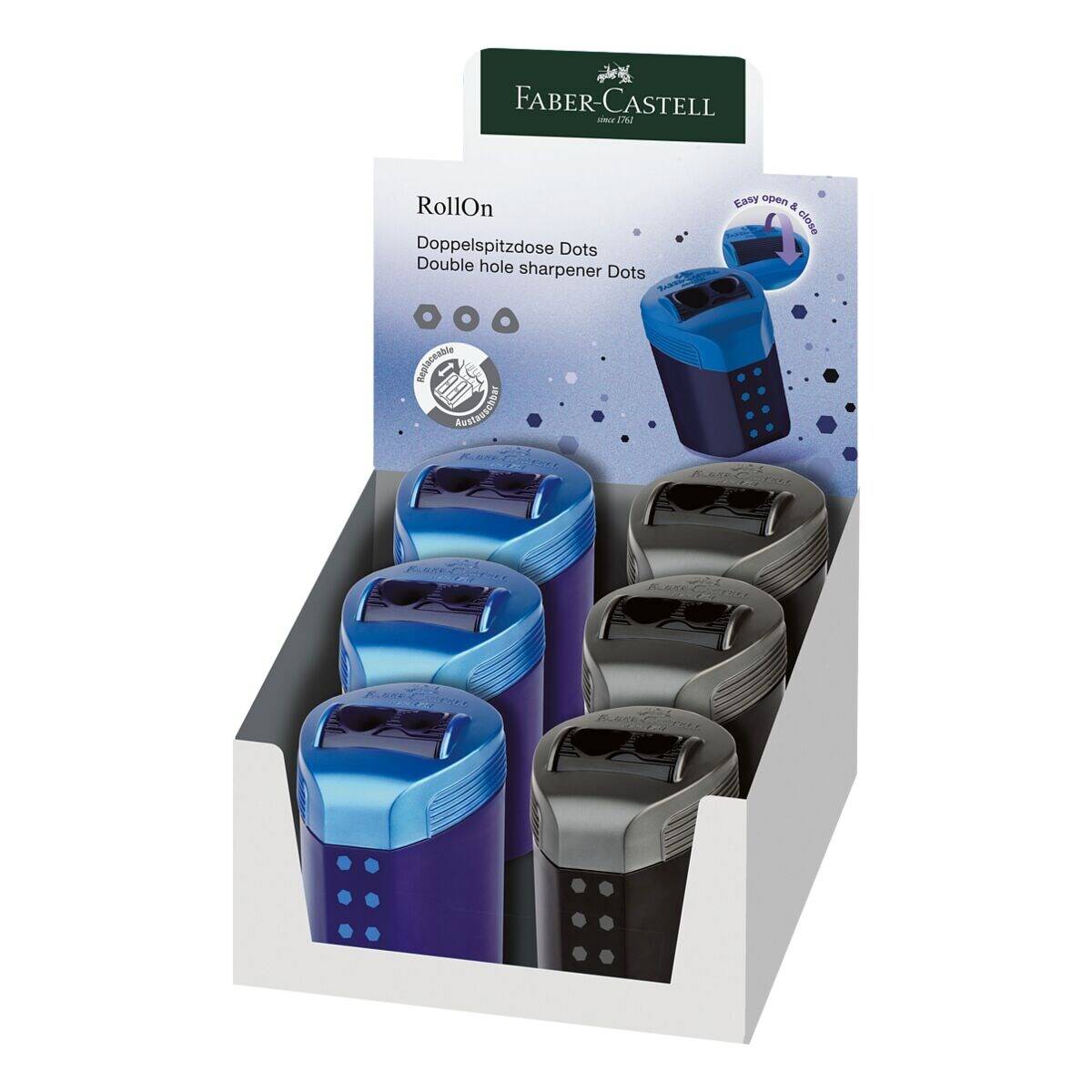 FABER-CASTELL Doppelspitzdose RollOn DOTS, im Display (5661765)-4