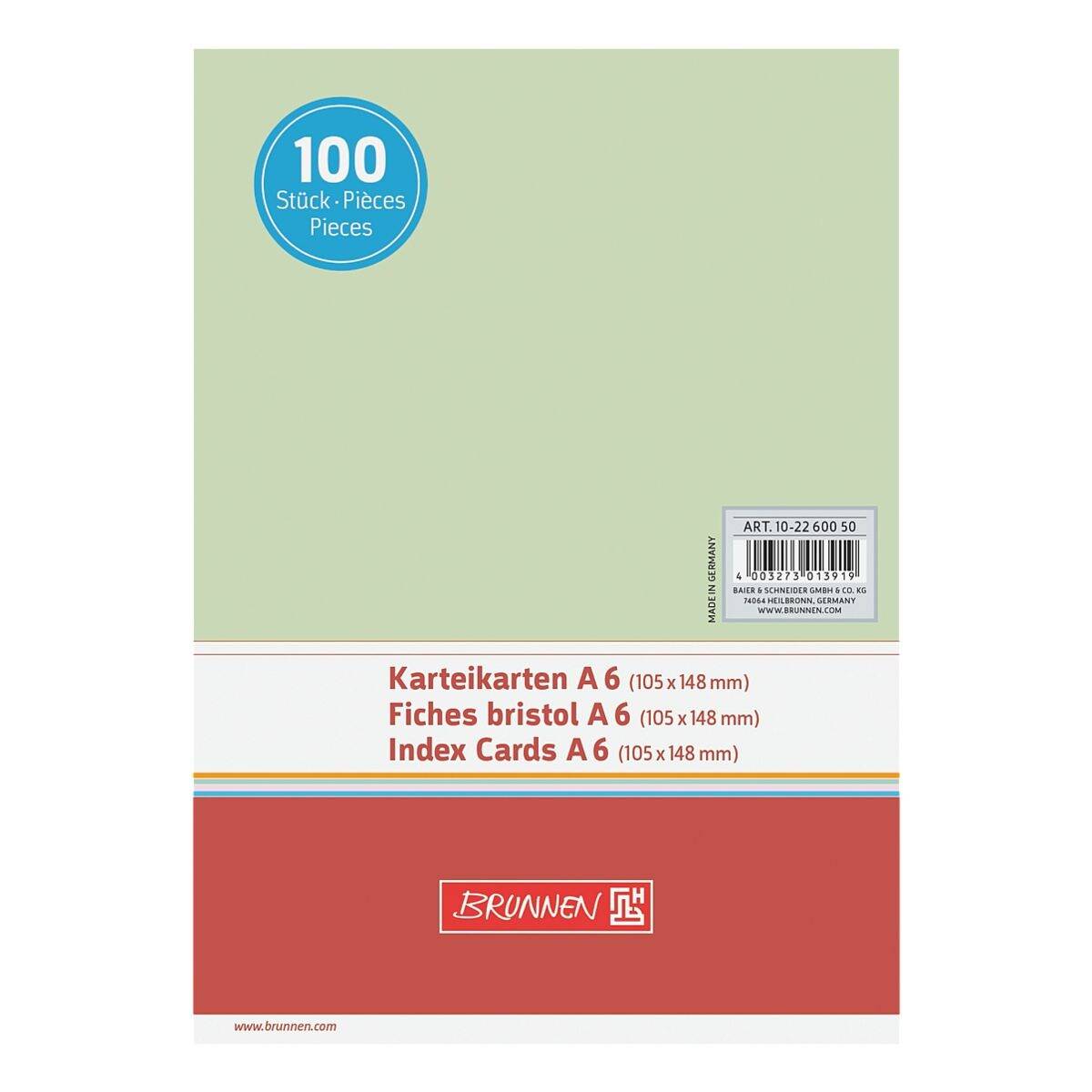 Karteikarten A6 blanko grün VE=100 Stück-1