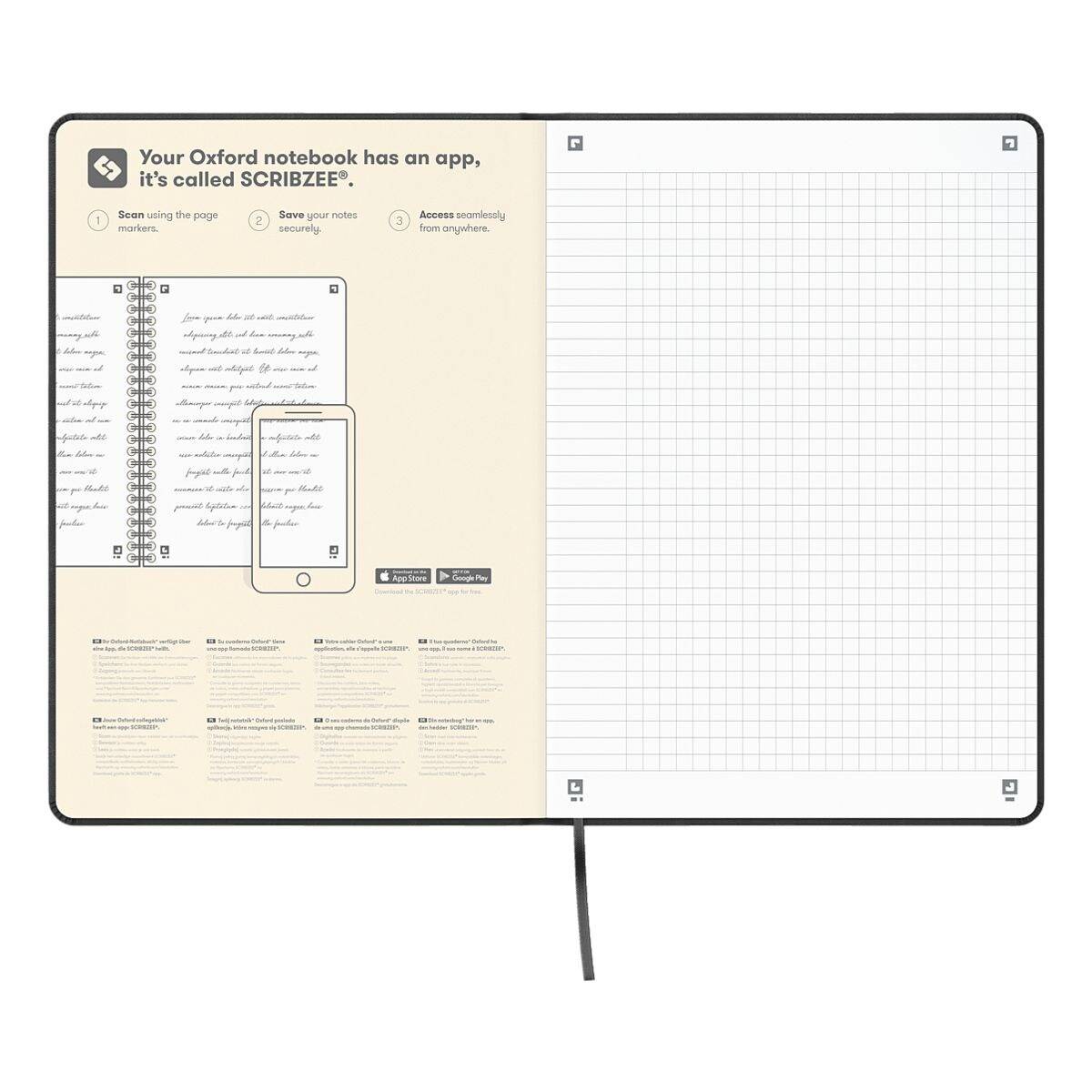 Oxford Notizbuch Signature, DIN A5, kariert, schwarz-4