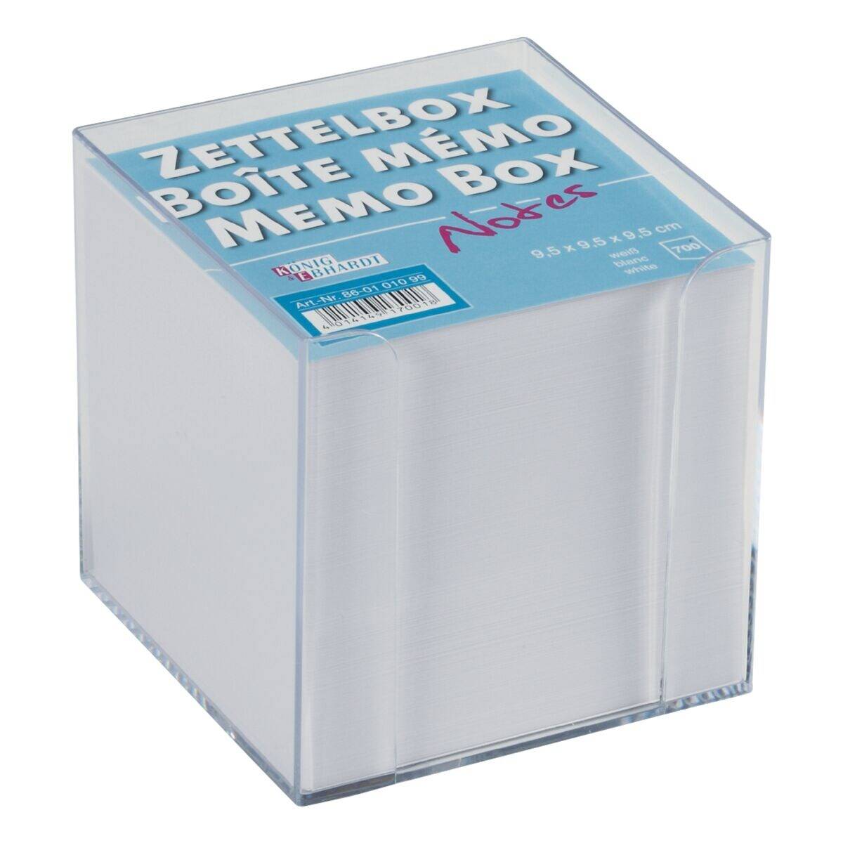 Zettelbox 9,5x9,5x9,5cm transparent-2