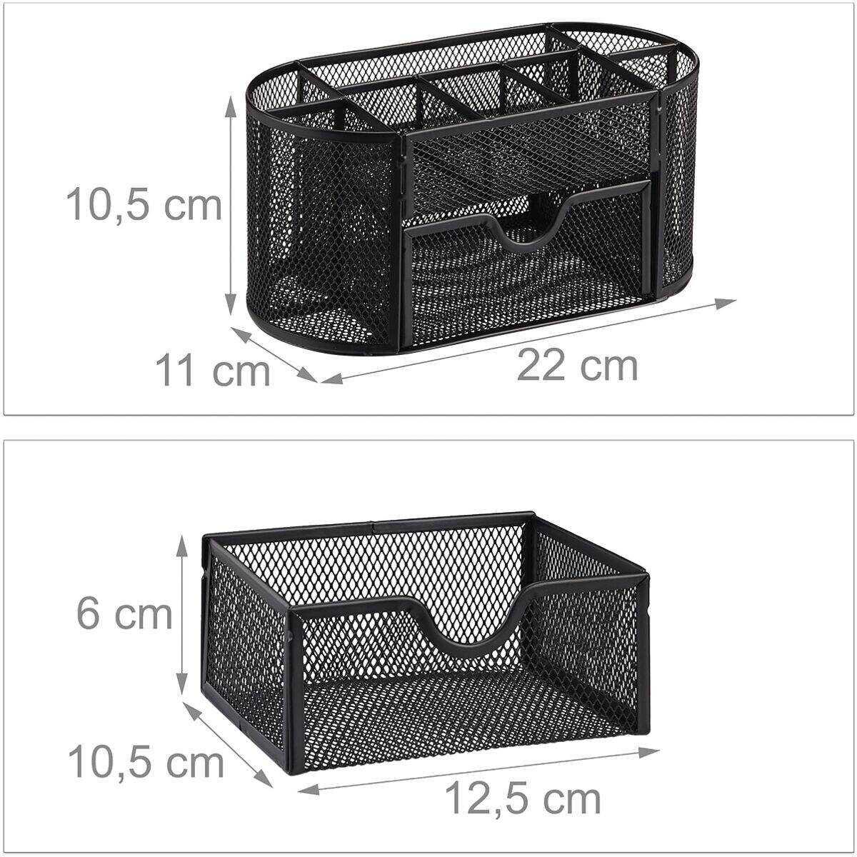 Relaxdays 10022482 Schreibtischorganizer mit Stifthaltern schwarz-1