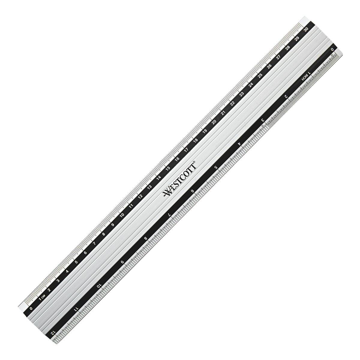 Westcott Aluminium-Lineal 30 cm rutschfest-1
