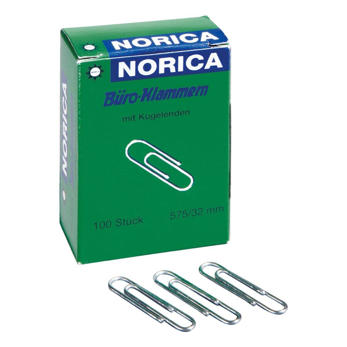 NORICA Büroklammern 32mm glatt, silberfarben, 100 Stück-0
