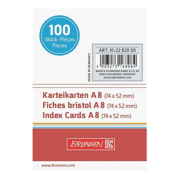 Karteikarten A8 blanko weiß VE=100 Stück-1