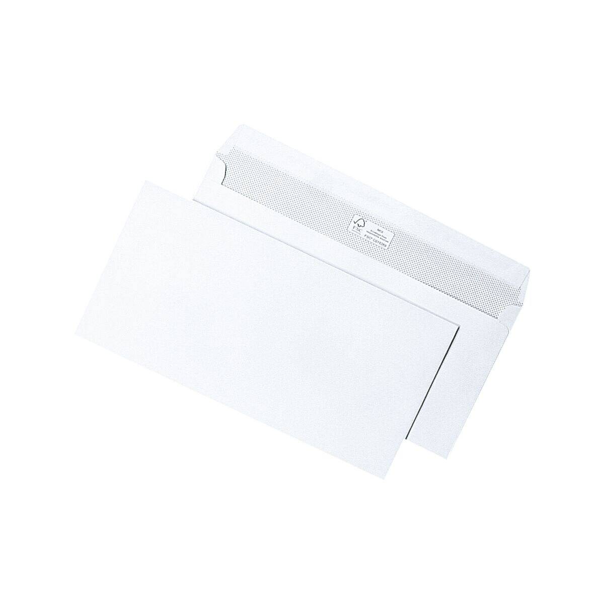 Briefumschläge DINlang haftklebend weiß VE=100 Stück FSC-1