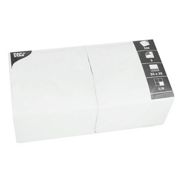 Servietten 33x33cm 3-lagig 1/4-Falz VE=250 Stück weiß