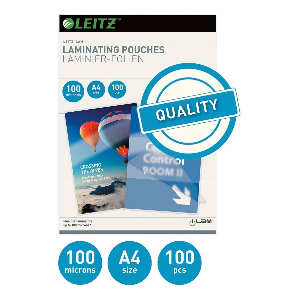 Leitz Laminierfolien A4 100 Stück 100 mic-1