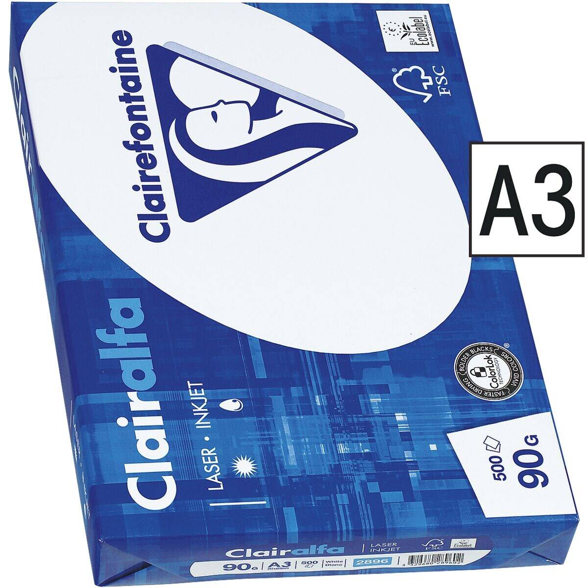 Clairefontaine Multifunktionspapier, DIN A3, extra weiß-1