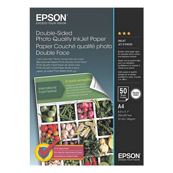 Epson Double-Sided Photo Quality Inkjet Paper - A4 - 50 Sheets, Tintenstrahldrucker, A4 (210x297 mm), Matt, 50 Blätter