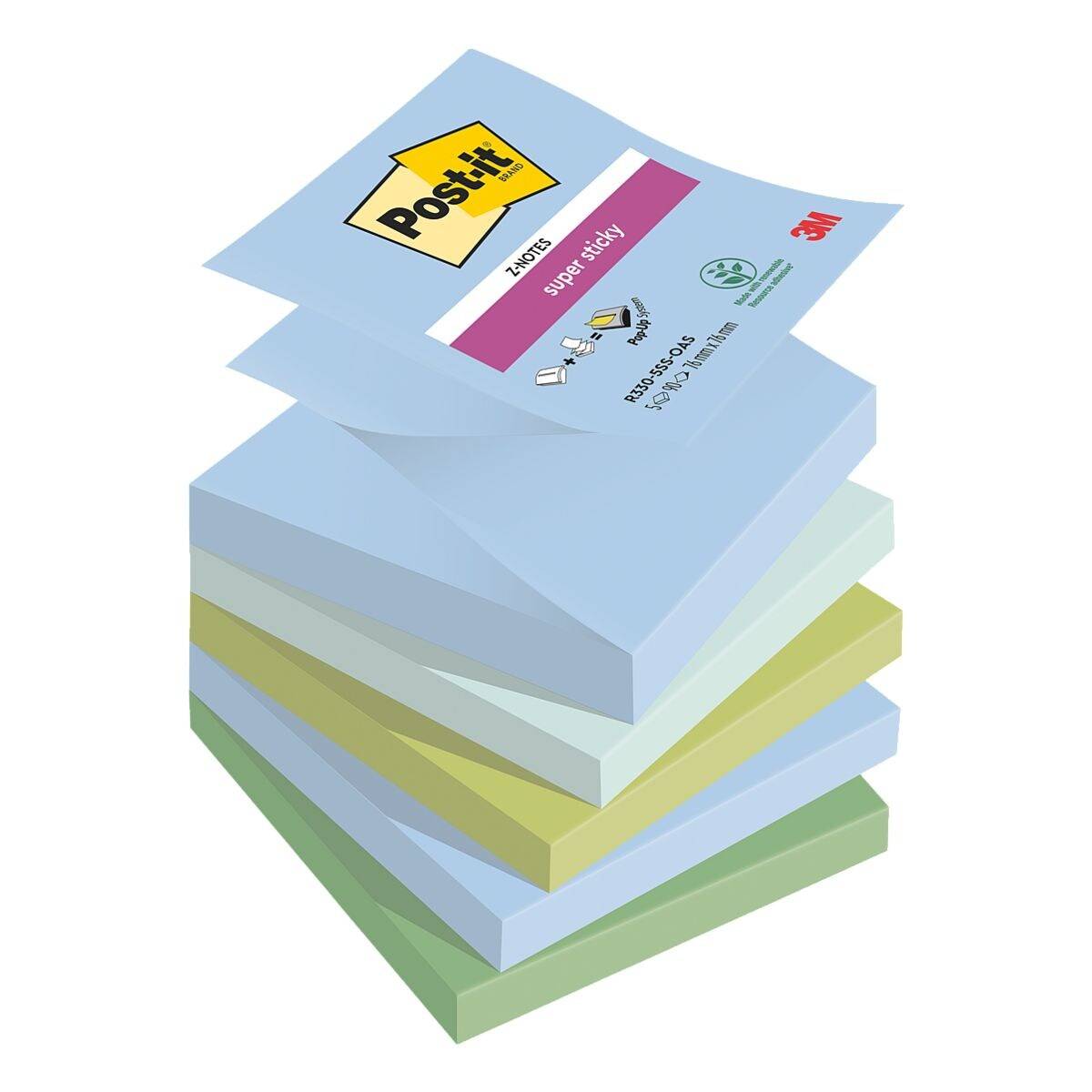 Post-it 5 Haftnotizblöcke »Super Sticky Z-Notes Oasis Collection«-0