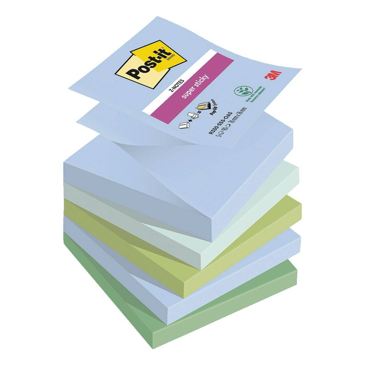 Post-it 5 Haftnotizblöcke »Super Sticky Z-Notes Oasis Collection«-1