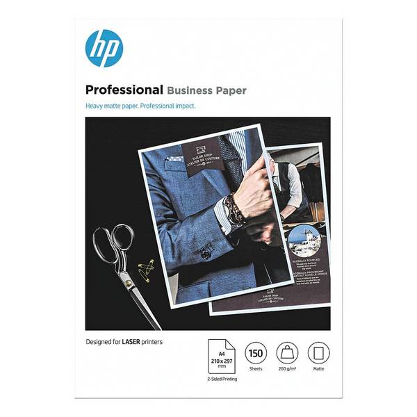 HP Professional Business-Papier, matt – 200 g/m2 A4 (210 x 297 mm), 150 Blatt, Laserdrucken, A4 (210x297 mm), Matt, 15