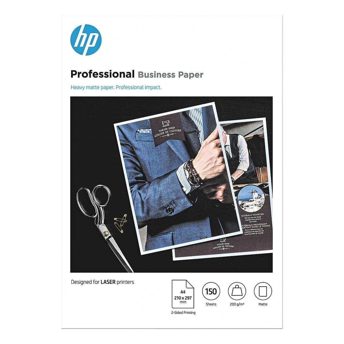 HP Professional Business-Papier, matt – 200 g/m2 A4 (210 x 297 mm), 150 Blatt, Laserdrucken, A4 (210x297 mm), Matt, 15-0