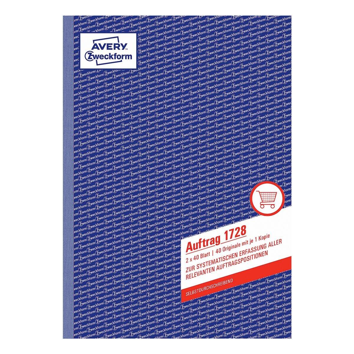 Avery Zweckform Auftrag 1728 DIN A4 +Durchschlag 2x40Blatt-0