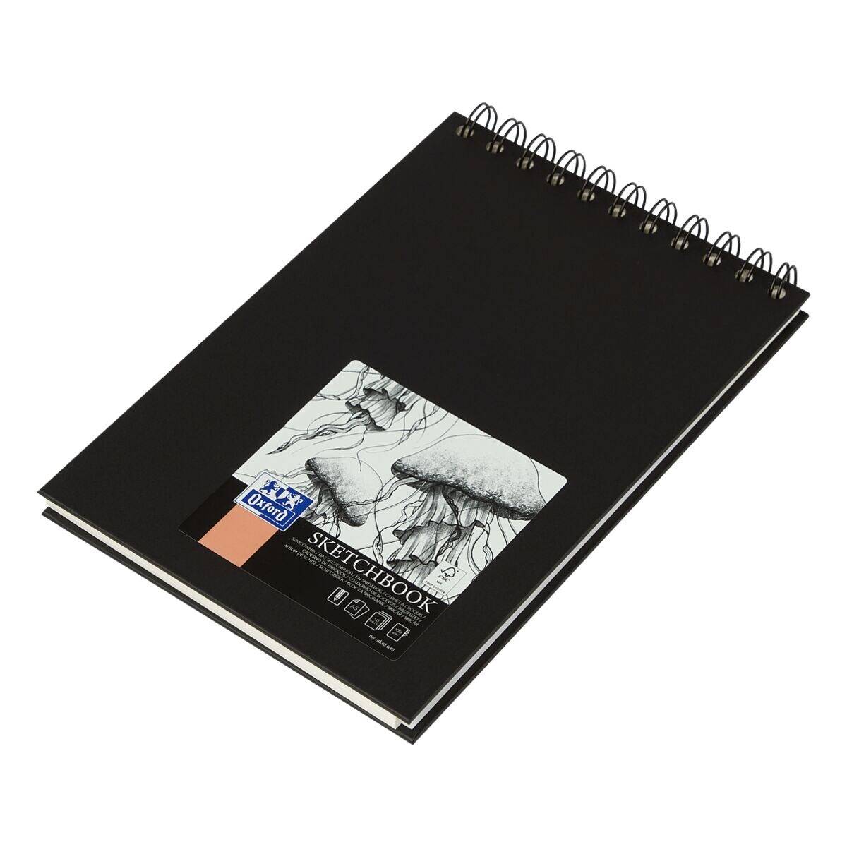 OXFORD - Skizzenbuch Sketchbook DIN A5 blanko schwarz Hardcover 50 Seiten - A5-1