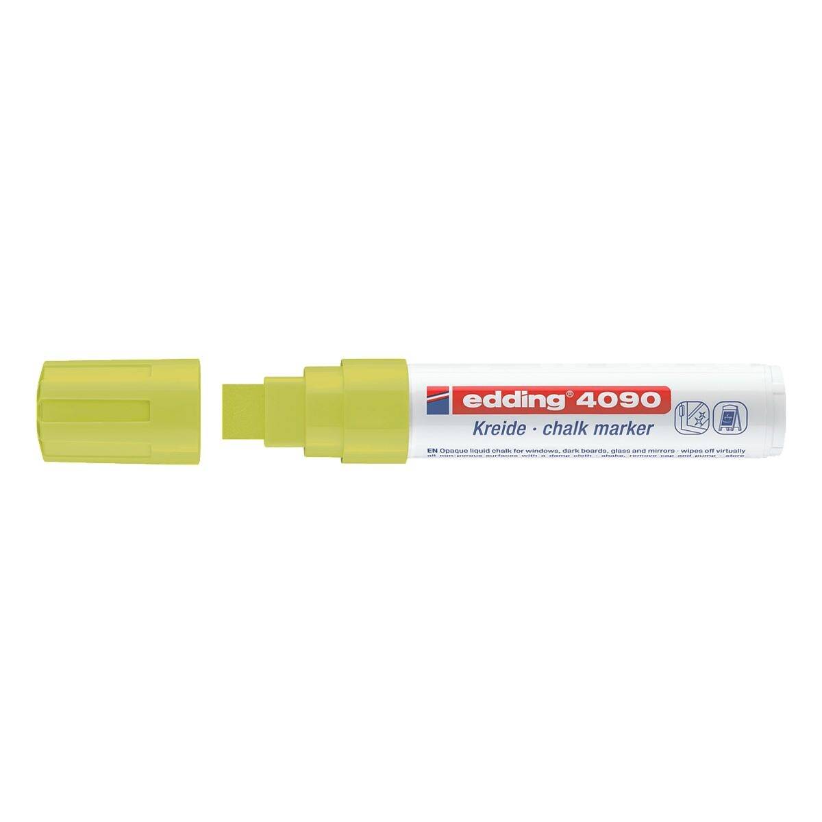 Kreidemarker edding 4090 4-15mm schwarz, rot, weiß, neongelb, neonpink VE=5 Stück-4