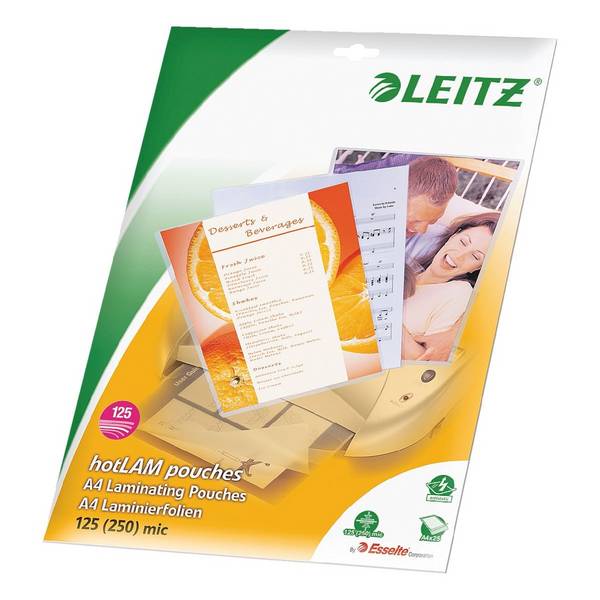Leitz Laminierfolien A4 25 Stück 125 mic