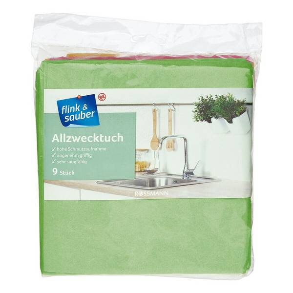 flink & sauber Schwammtücher 38 cm x 38 cm 4305615391892