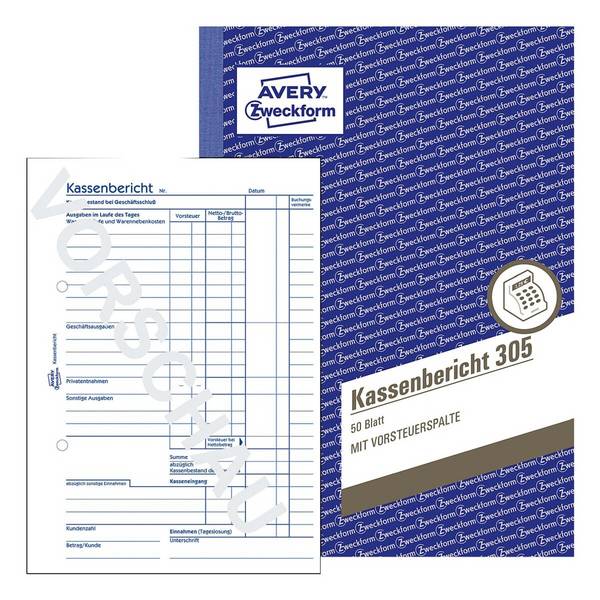 AVERY Zweckform Kassenbericht Formularbuch + GRATIS 1 St. 305-5