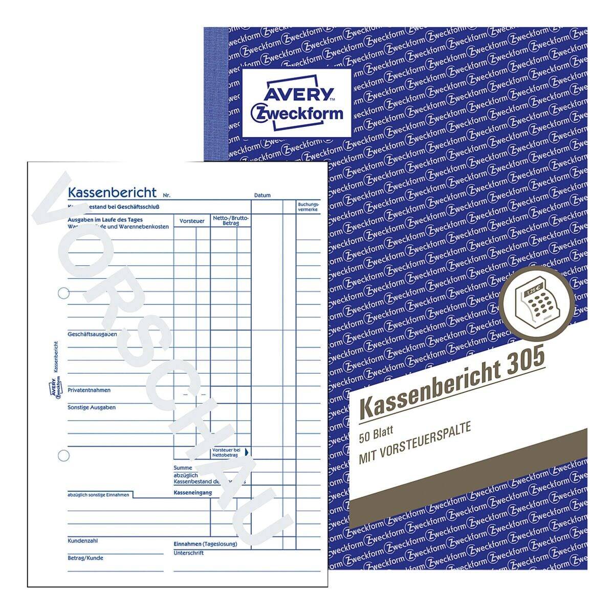 AVERY Zweckform Kassenbericht Formularbuch + GRATIS 1 St. 305-5-0