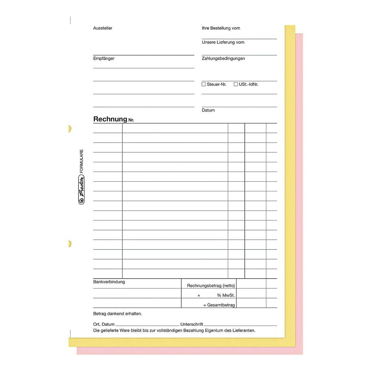 herlitz Formularbuch "Rechnung 307", DIN A5, 3 x 40 Blatt (888545)-2