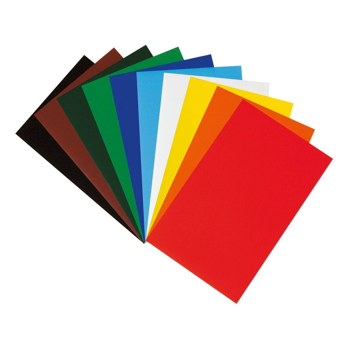 Buntpapier Mappe - gummiert 10 Farben sortiert 21 x 30 cm.-1