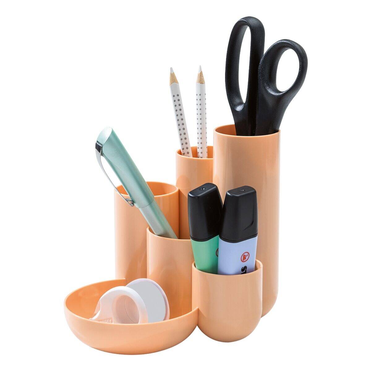 HAN - Schreibtisch-Organizer CAMPUS pastellorange Polystyrol 5 Fächer 13.1 x 15.4 13-1