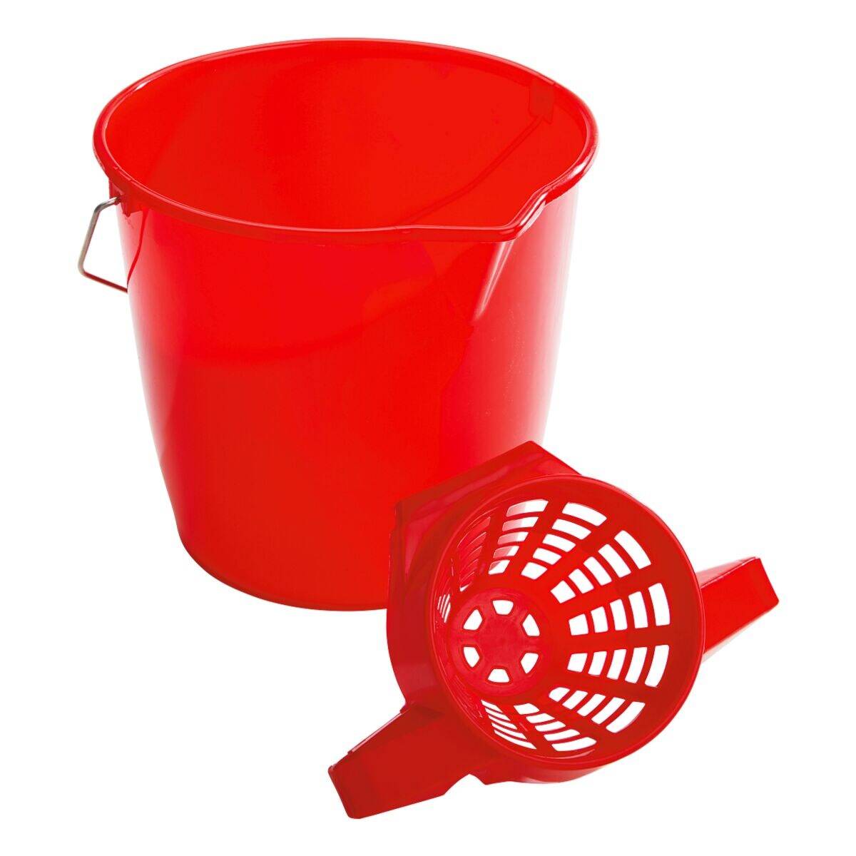 Peggy Perfect Putzeimer mit Stahlbügel, 12 Liter, rot-2