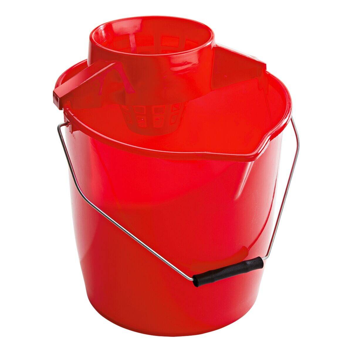 Peggy Perfect Putzeimer mit Stahlbügel, 12 Liter, rot-3