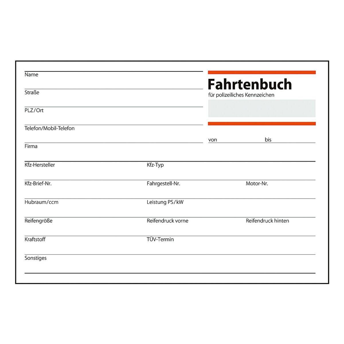 sigel Formularbuch "Fahrtenbuch", 2 + 1 Aktion, A6 quer-1