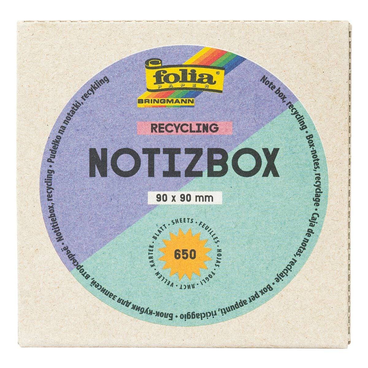 folia Zettelbox "Recycling", 95 x 95 x 90 mm-1