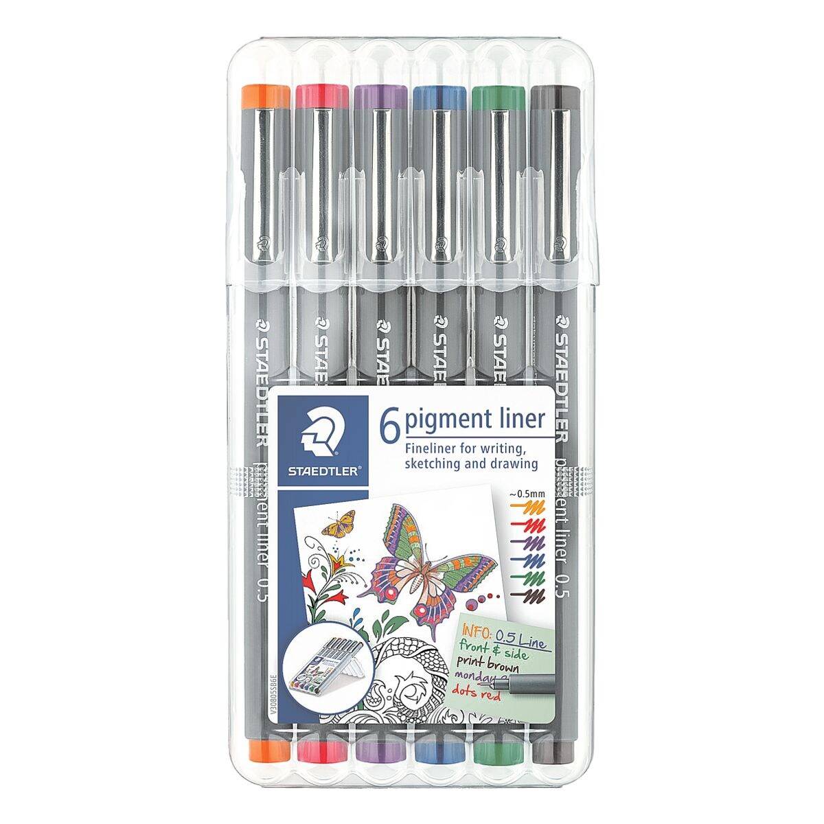 STAEDTLER Pigmentliner, Strichstärke: 0,5 mm, 6er Etui-1