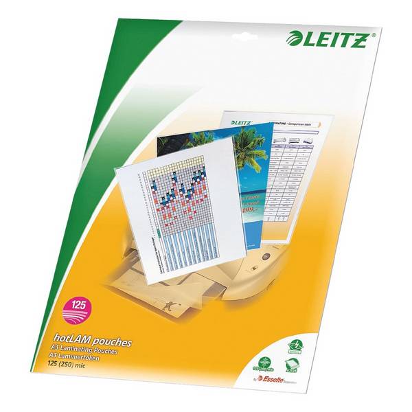 Leitz Laminierfolien A3 25 Stück 125 mic