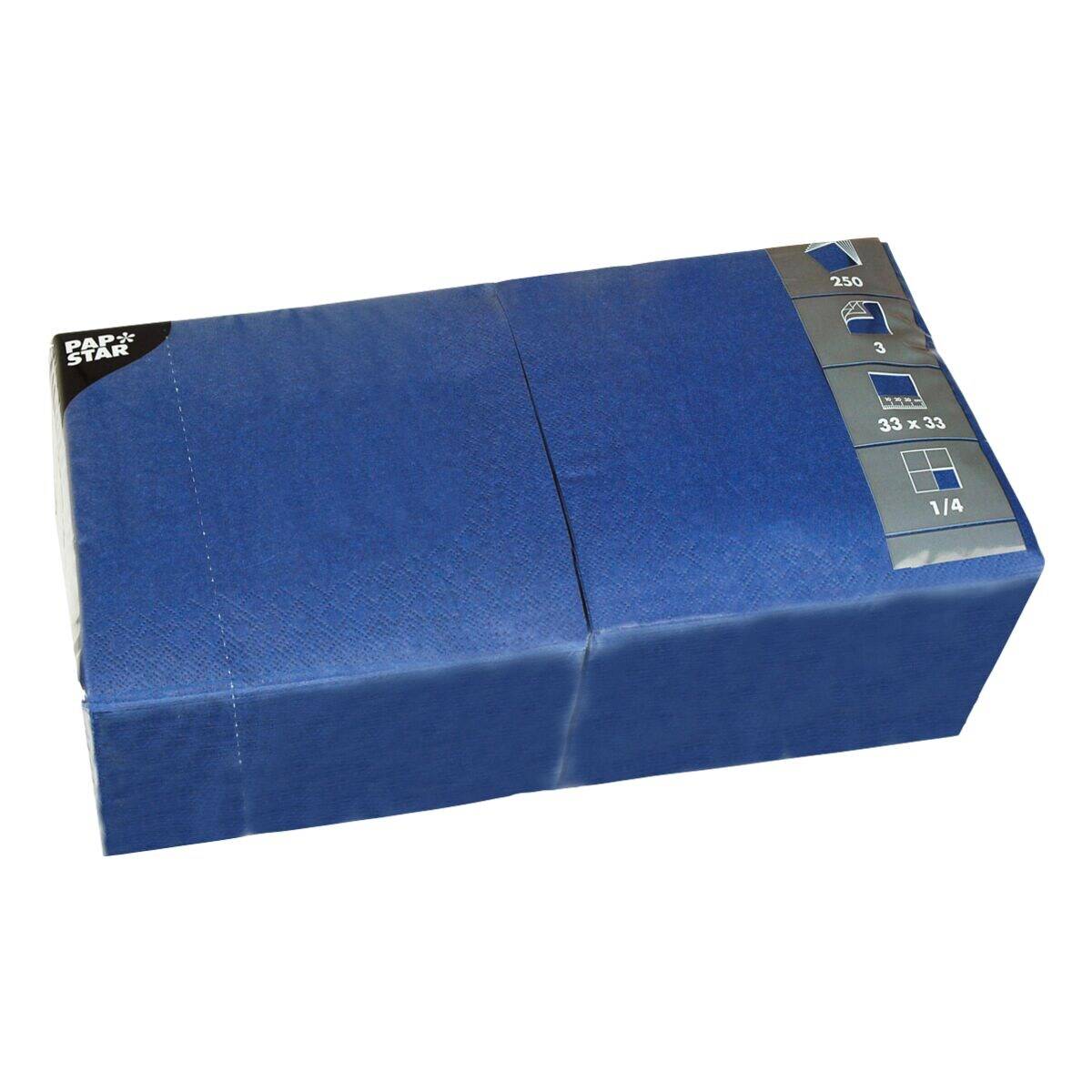 Servietten 33x33cm 3-lagig 1/4-Falz VE=250 Stück dunkelblau-0