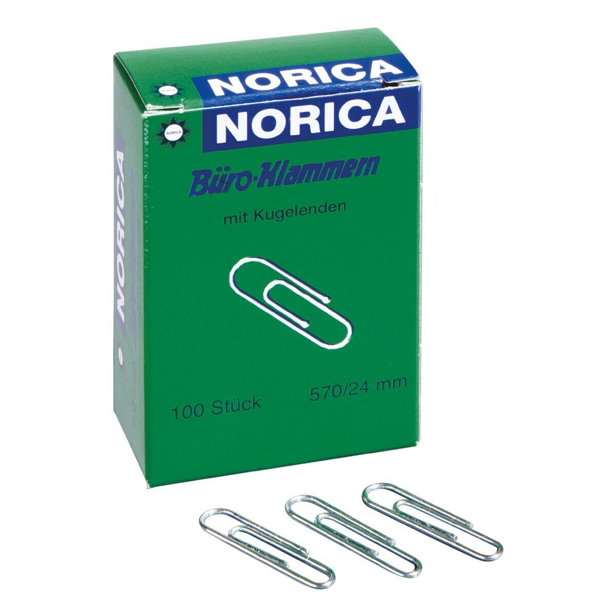 NORICA Büroklammern 24mm glatt, silberfarben, 100 Stück-0