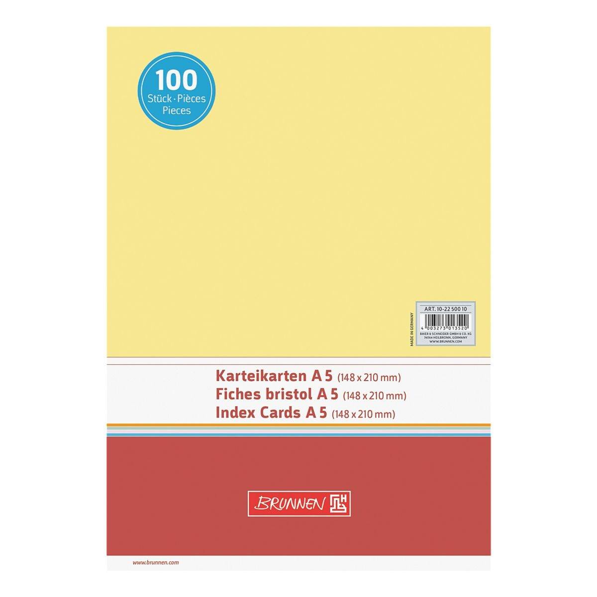 Karteikarten A5 blanko gelb VE=100 Stück-1