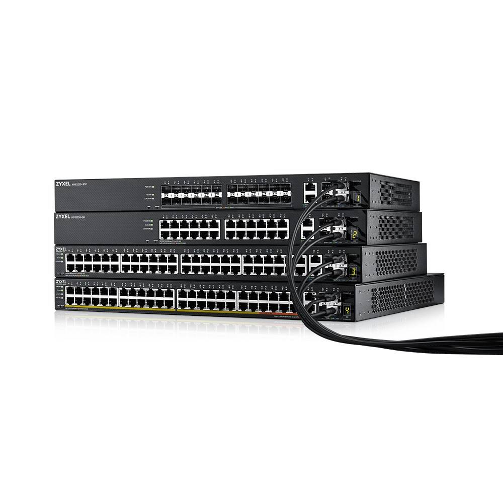 Zyxel XGS2220 Series XGS2220-30F - Switch - L3-Zugang, NebulaFLEX Cloud - managed - 24 x 100/1000 Base-X + 6 x 10 Gigabi-3