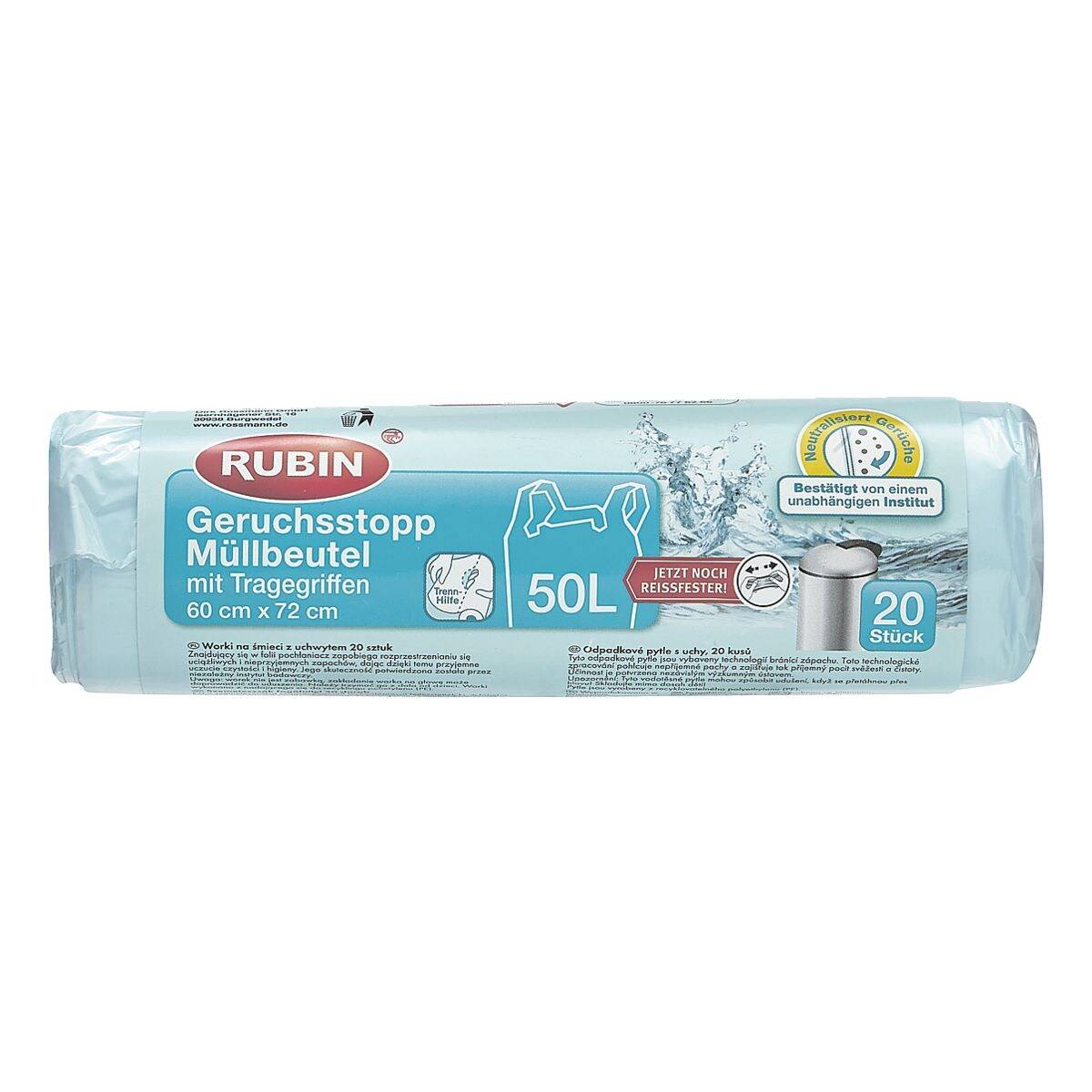 RUBIN Tragegriff-Müllbeutel 50 L mit Geruchsstopp-0
