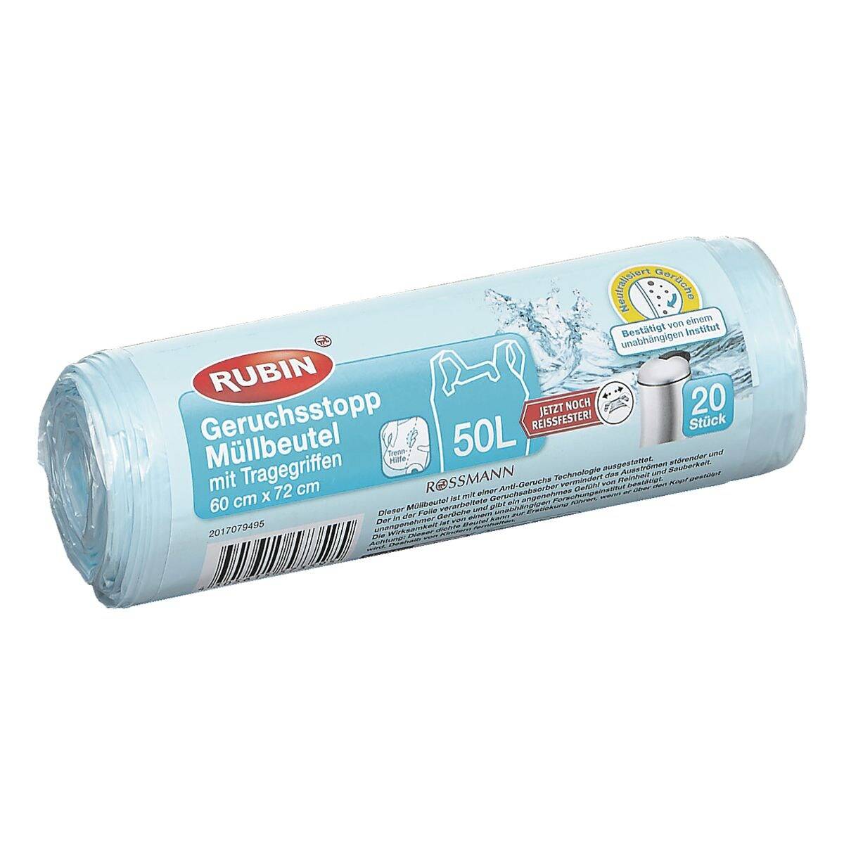 RUBIN Tragegriff-Müllbeutel 50 L mit Geruchsstopp-1