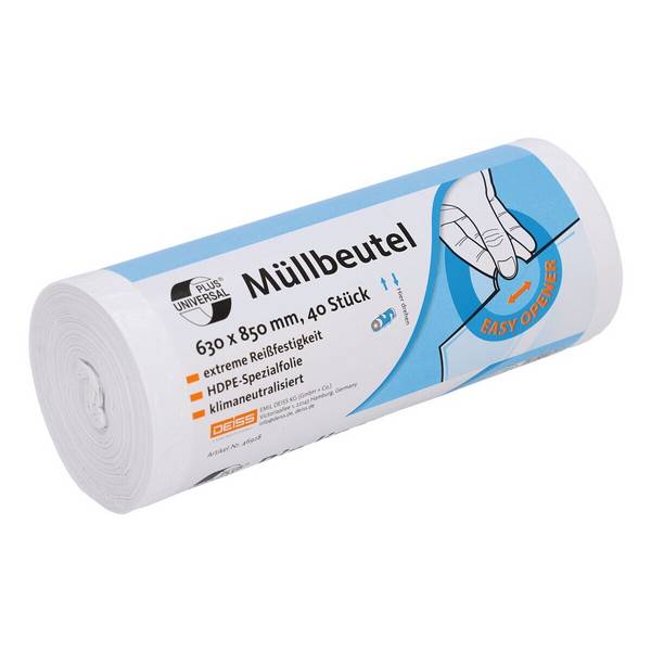 Deiss 40 Müllbeutel »UNIVERSAL PLUS®« 80 Liter weiß