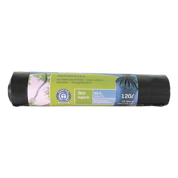 Secolan 10 Müllbeutel 120 L blau aus Recyclingmaterial