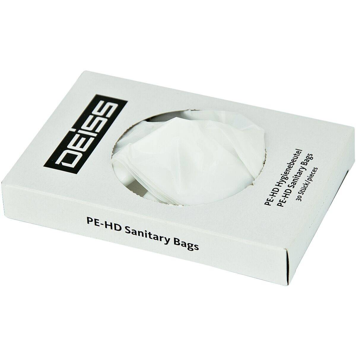Deiss 30 Hygienebeutel in Spenderbox »STANDARD®« aus HDPE weiß-1