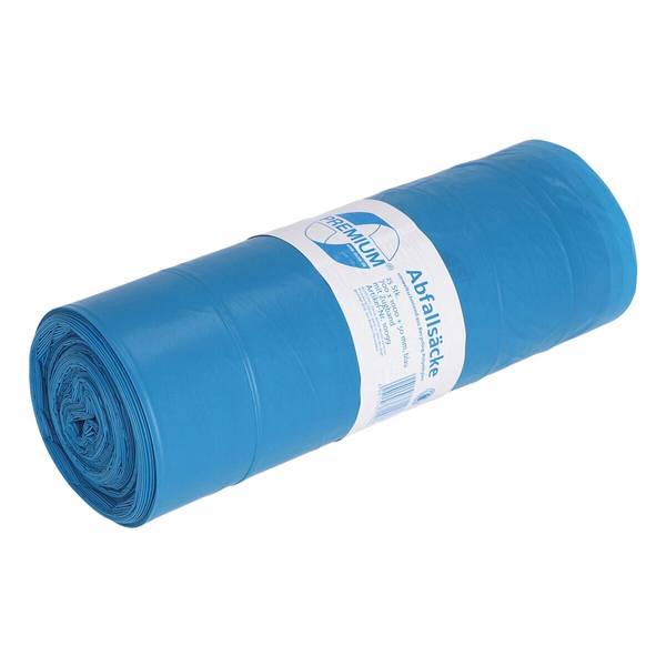 PREMIUM Müllbeutel Zugband 120L LDPE blau