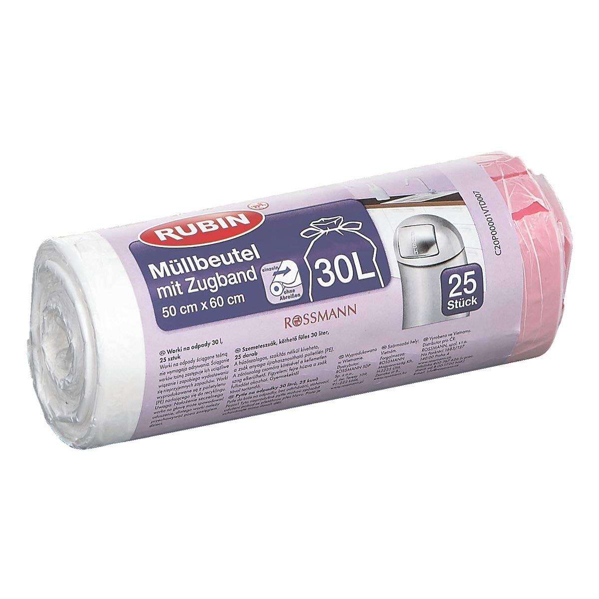 RUBIN Zugband-Müllbeutel 30 L, 25 Stück-3